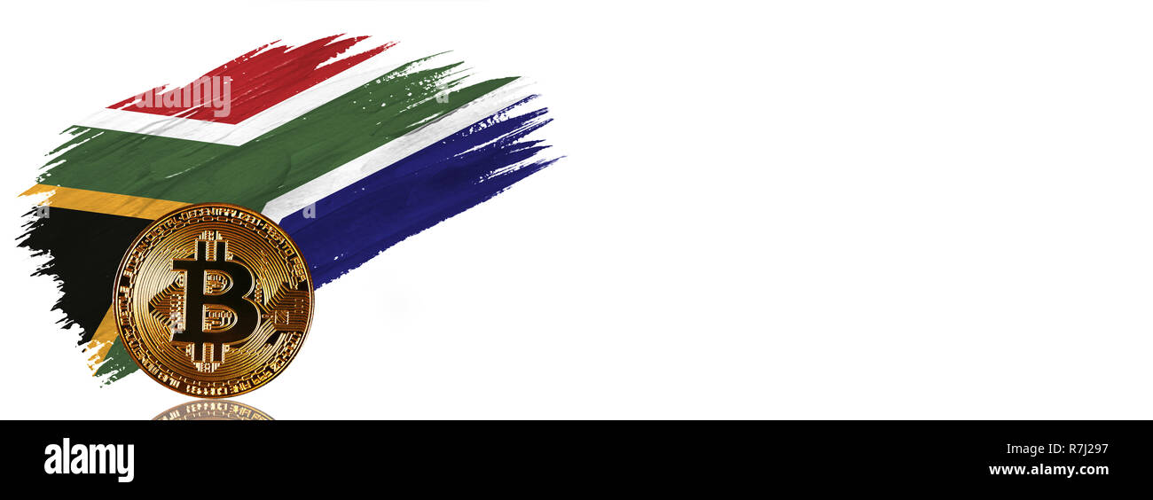 Painted Brush Stroke In The Flag Of South Africa Bitcoin - 